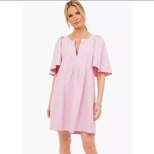 Tuckernuck Pomander Place Small Linen Orchid Pink Finley Flutter Sleeve Dress